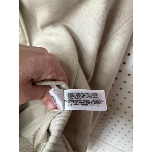 Zara Women's XL Cropped Bomber Jacket Cream Ivory NWT Chic Outerwear Varsity - Picture 6 of 7
